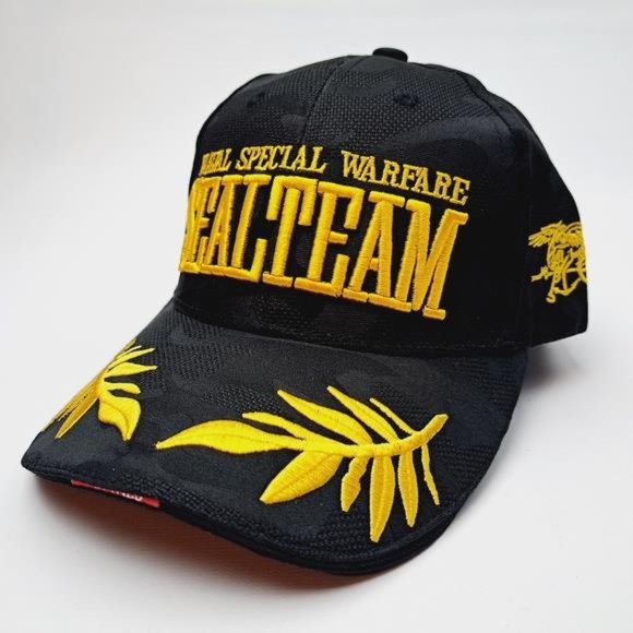 Retro Vintage Style Naval Special Warfare Seal Team Black Camo Hat Cap U.S. Navy - Picture 4 of 4